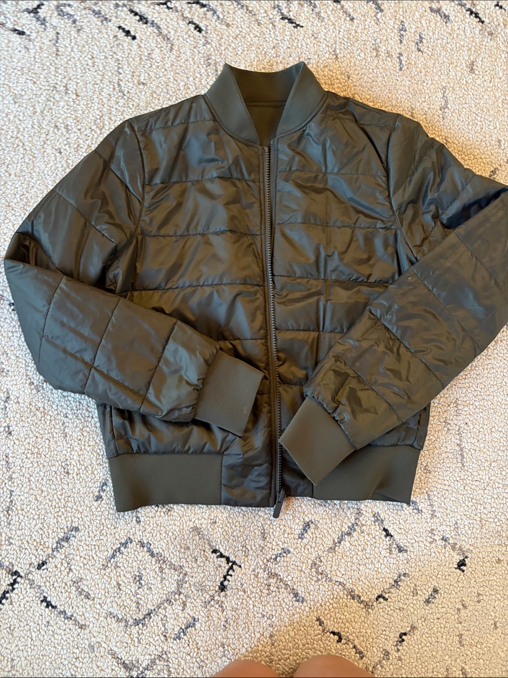 Lululemon Reversible Non-Stop Insulated Bomber Jacket Dark Olive Size 6